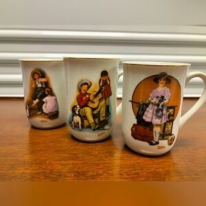 Norman Rockwell 1981’s Edition Mugs Made in Japan Set of 3